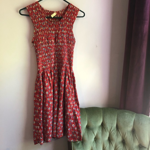 unknown Dresses & Skirts - VINTAGE Red Smocked Dress